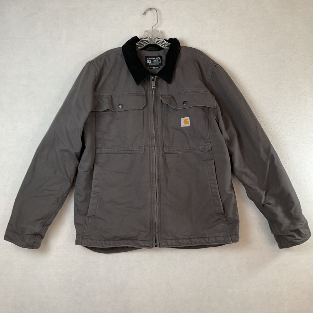 Carhartt Mens Loose Fit Canvas Utility Jacket Gray OJ4480-M Size Medium
